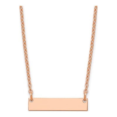 Rose Gold-Plated Sterling Silver Personalized Bar Necklace
