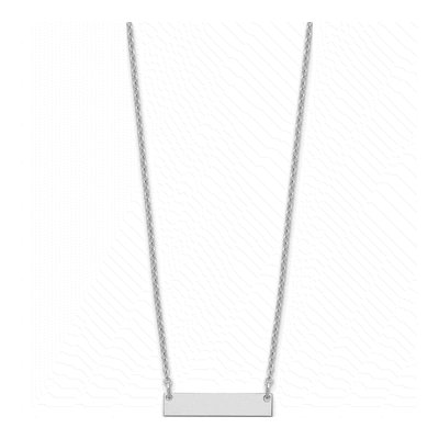 Sterling Silver Personalized Blank Bar Necklace – view 3