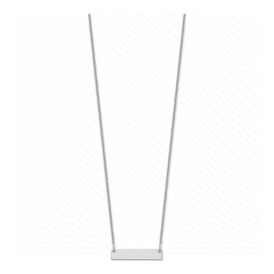 14K White Gold Small Bar Necklace – view 2