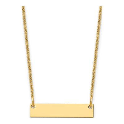 14K Yellow Gold Personalized Bar Necklace