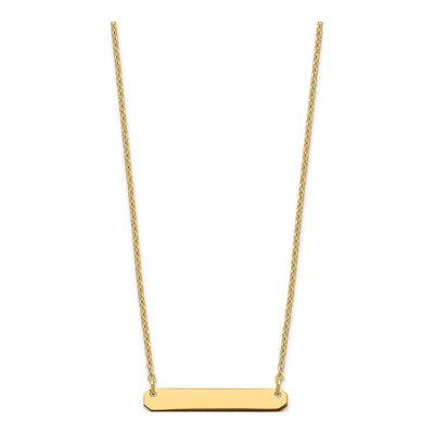Gold-Plated Sterling Silver Small Blank Bar Necklace – view 2
