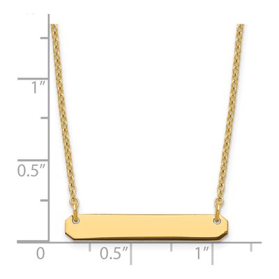 Gold-Plated Sterling Silver Small Blank Bar Necklace – view 3