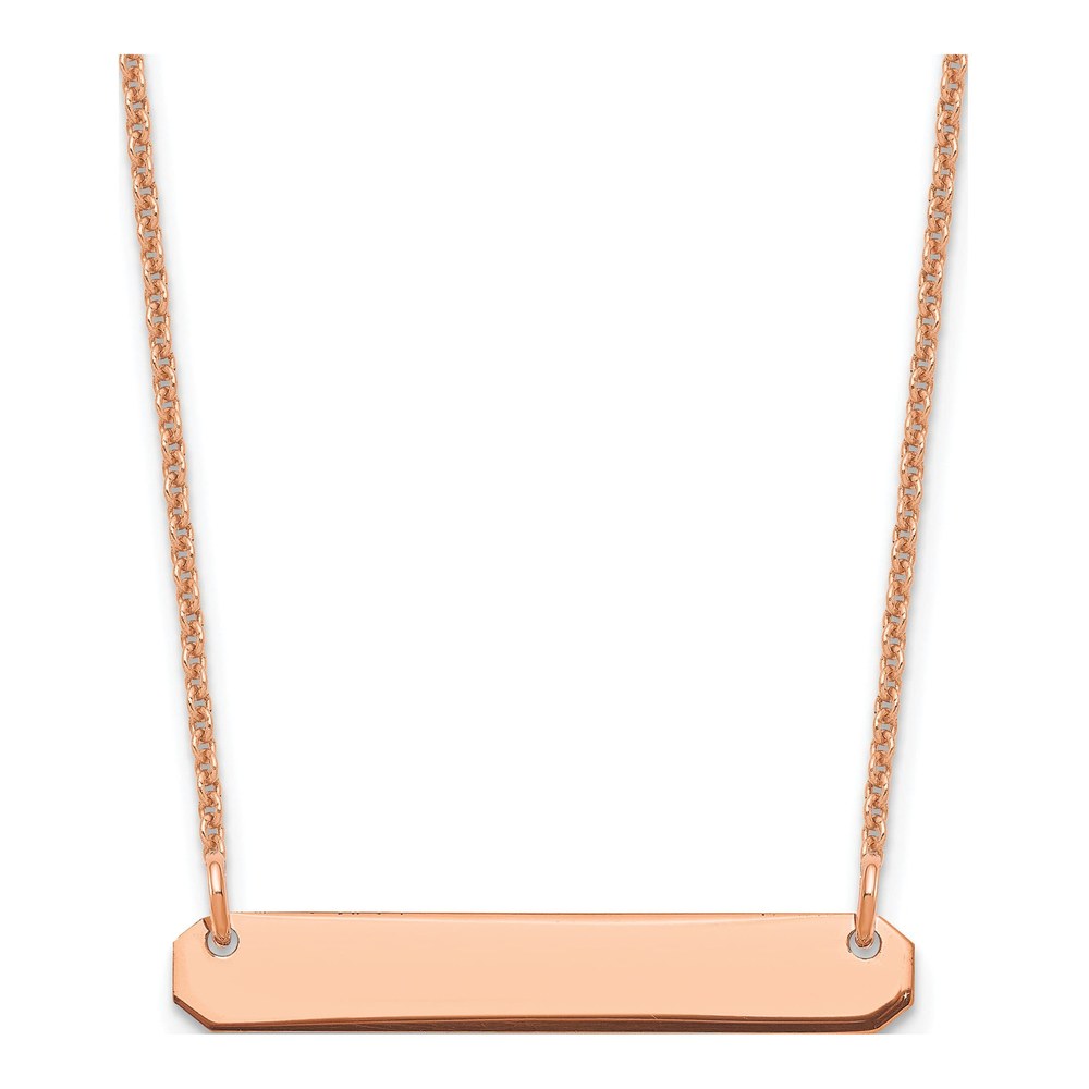 14K Rose Gold Small Bar Necklace