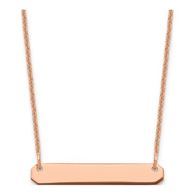 14K Rose Gold Small Bar Necklace