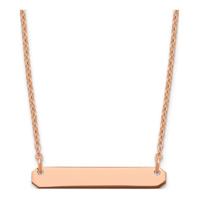 Rose Gold-Plated Sterling Silver Small Bar Necklace