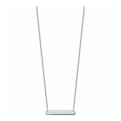 14K White Gold Small Bar Necklace – view 2