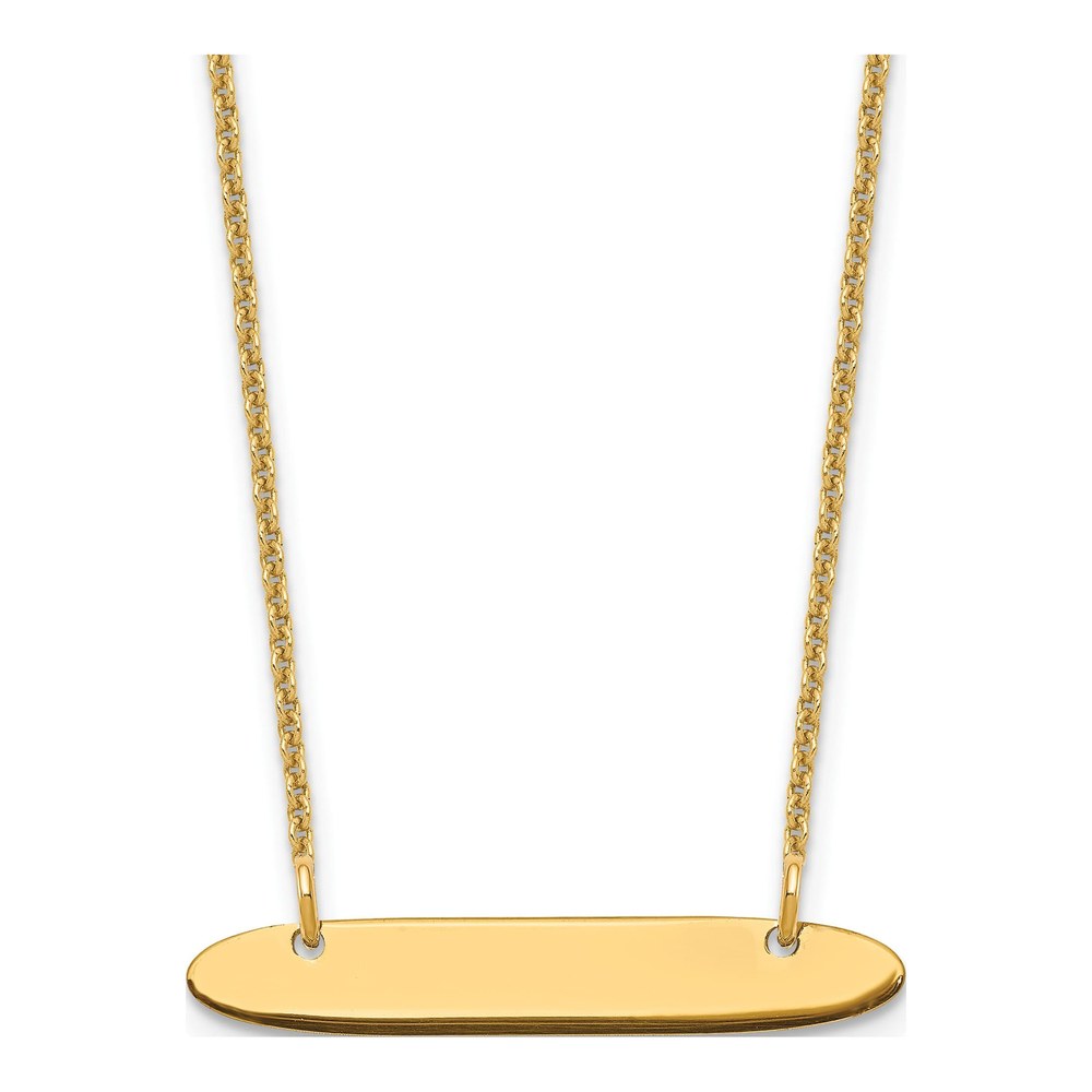 14K Yellow Gold Personalized Bar Necklace