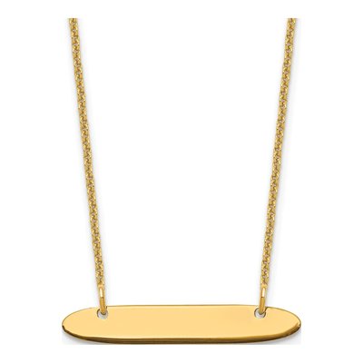 14K Yellow Gold Personalized Bar Necklace
