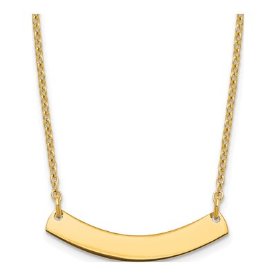 Gold-Plated Sterling Silver Curved Bar Necklace