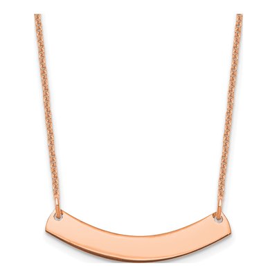 14K Rose Gold Curved Bar Necklace