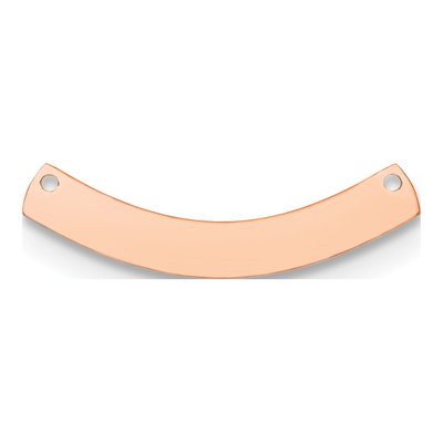 14K Rose Gold Small Curved Blank Bar Finding