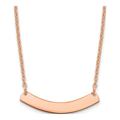 Rose Gold-Plated Sterling Silver Curved Bar Necklace