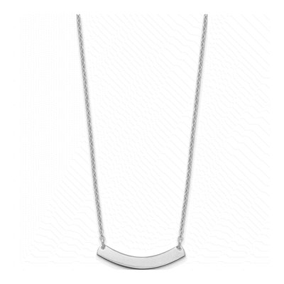 Sterling Silver Small Curved Bar Necklace – view 3