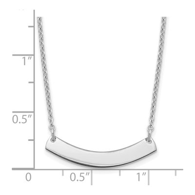 Sterling Silver Small Curved Bar Necklace – view 4