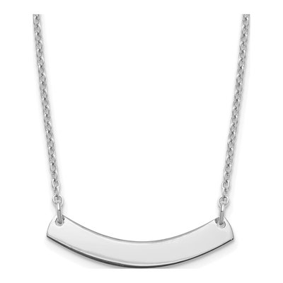 Sterling Silver Small Curved Bar Necklace