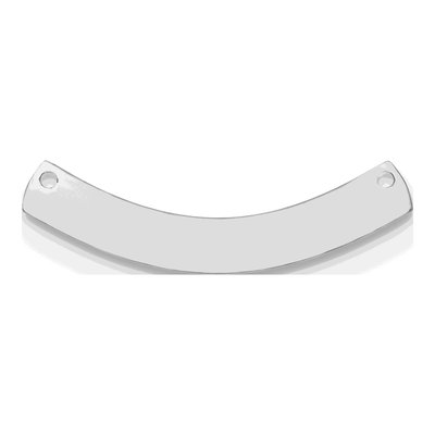 14K White Gold Small Curved Blank Bar Finding