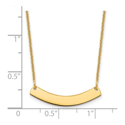 14K Yellow Gold Curved Bar Necklace – view 3