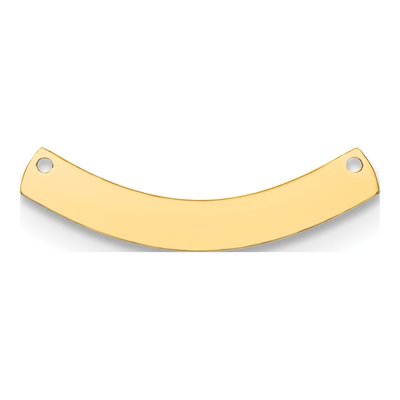 14K Yellow Gold Small Curved Blank Bar Finding