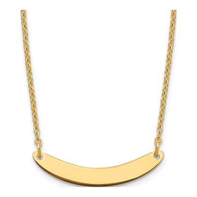 Gold-Plated Sterling Silver Personalized Curved Bar Necklace