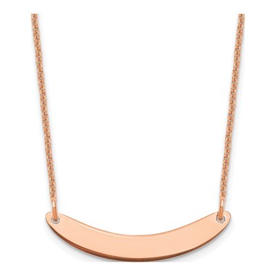 14K Rose Gold Curved Bar Necklace