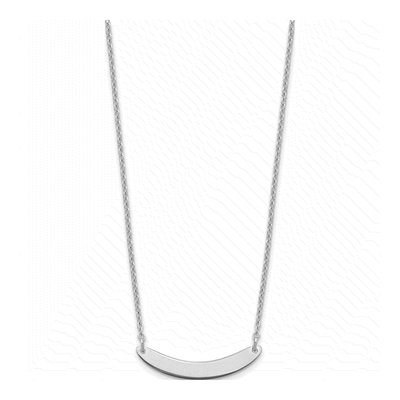 Sterling Silver Curved Bar Necklace – view 3