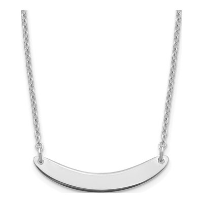 Sterling Silver Curved Bar Necklace