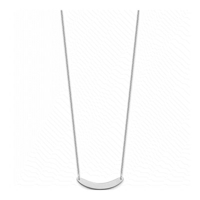 14K White Gold Curved Bar Necklace – view 2