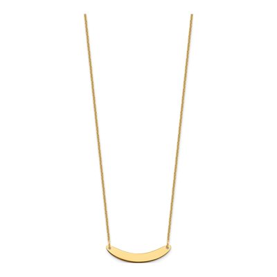 14K Yellow Gold Small Curved Bar Necklace – view 2