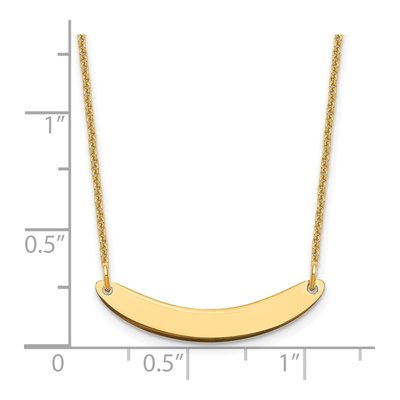 14K Yellow Gold Small Curved Bar Necklace – view 3
