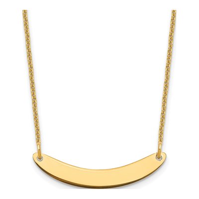 14K Yellow Gold Small Curved Bar Necklace