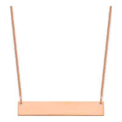 14K Rose Gold Personalized Bar Necklace