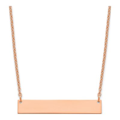 Rose Gold-Plated Sterling Silver Bar Necklace