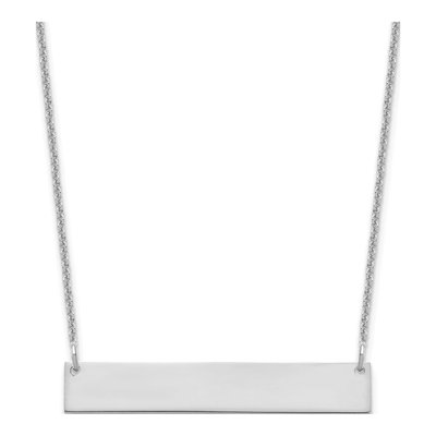 14K White Gold Bar Necklace