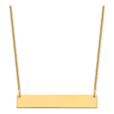 14K Yellow Gold Personalized Bar Necklace