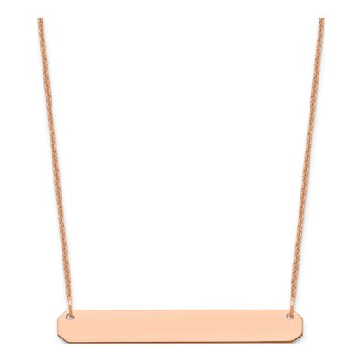 14K Rose Gold Personalized Bar Necklace
