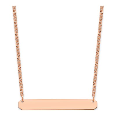 Rose Gold-Plated Sterling Silver Personalized Bar Necklace