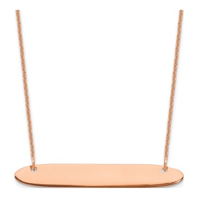 14K Rose Gold Personalized Bar Necklace