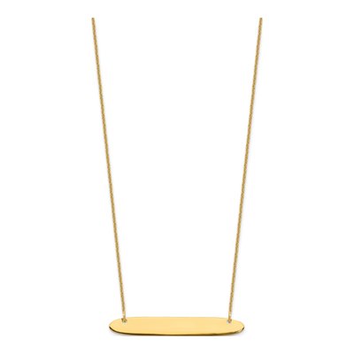14K Yellow Gold Personalized Bar Necklace – view 2