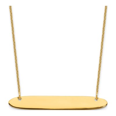 14K Yellow Gold Personalized Bar Necklace