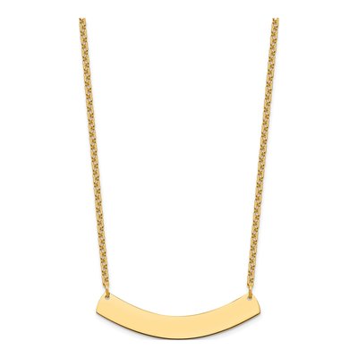 Gold-Plated Sterling Silver Personalized Curved Bar Necklace – view 2