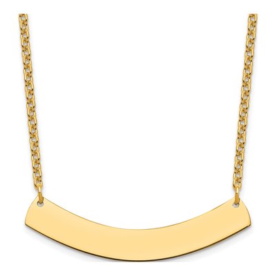 Gold-Plated Sterling Silver Personalized Curved Bar Necklace