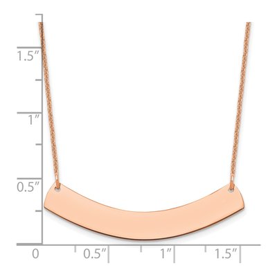 14K Rose Gold Curved Bar Necklace – view 2
