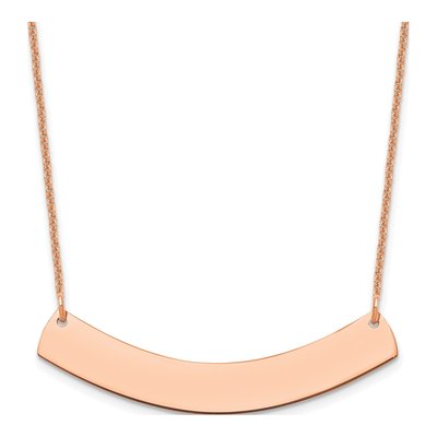 14K Rose Gold Curved Bar Necklace