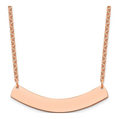 Rose Gold-Plated Sterling Silver Curved Bar Necklace