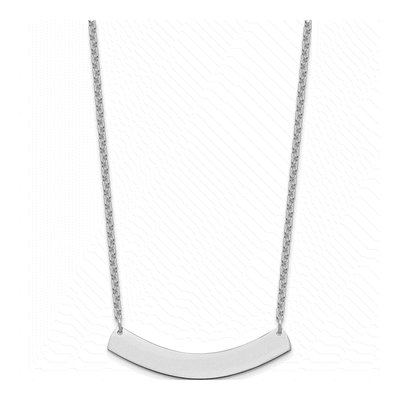 Sterling Silver Curved Bar Necklace – view 3
