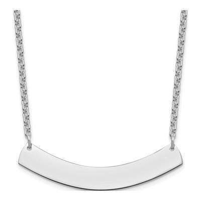 Sterling Silver Curved Bar Necklace