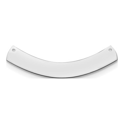 14K White Gold Curved Blank Bar Finding