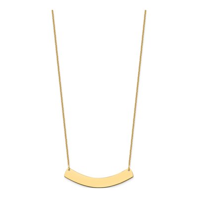 14K Yellow Gold Curved Bar Name Necklace – view 2
