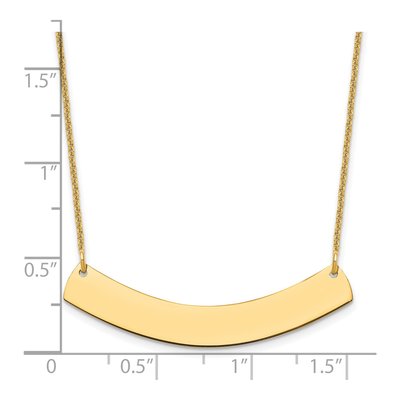 14K Yellow Gold Curved Bar Name Necklace – view 3