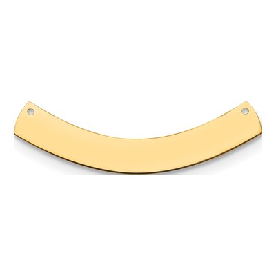 14K Yellow Gold Curved Blank Bar Finding